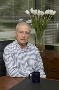 man sitting at desk